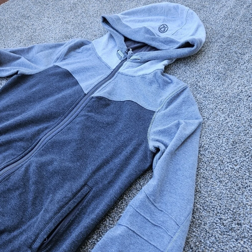Lululemon Bliss Break Zip Hoodie Heathered Gray Color Block Sweatshirt Size 8